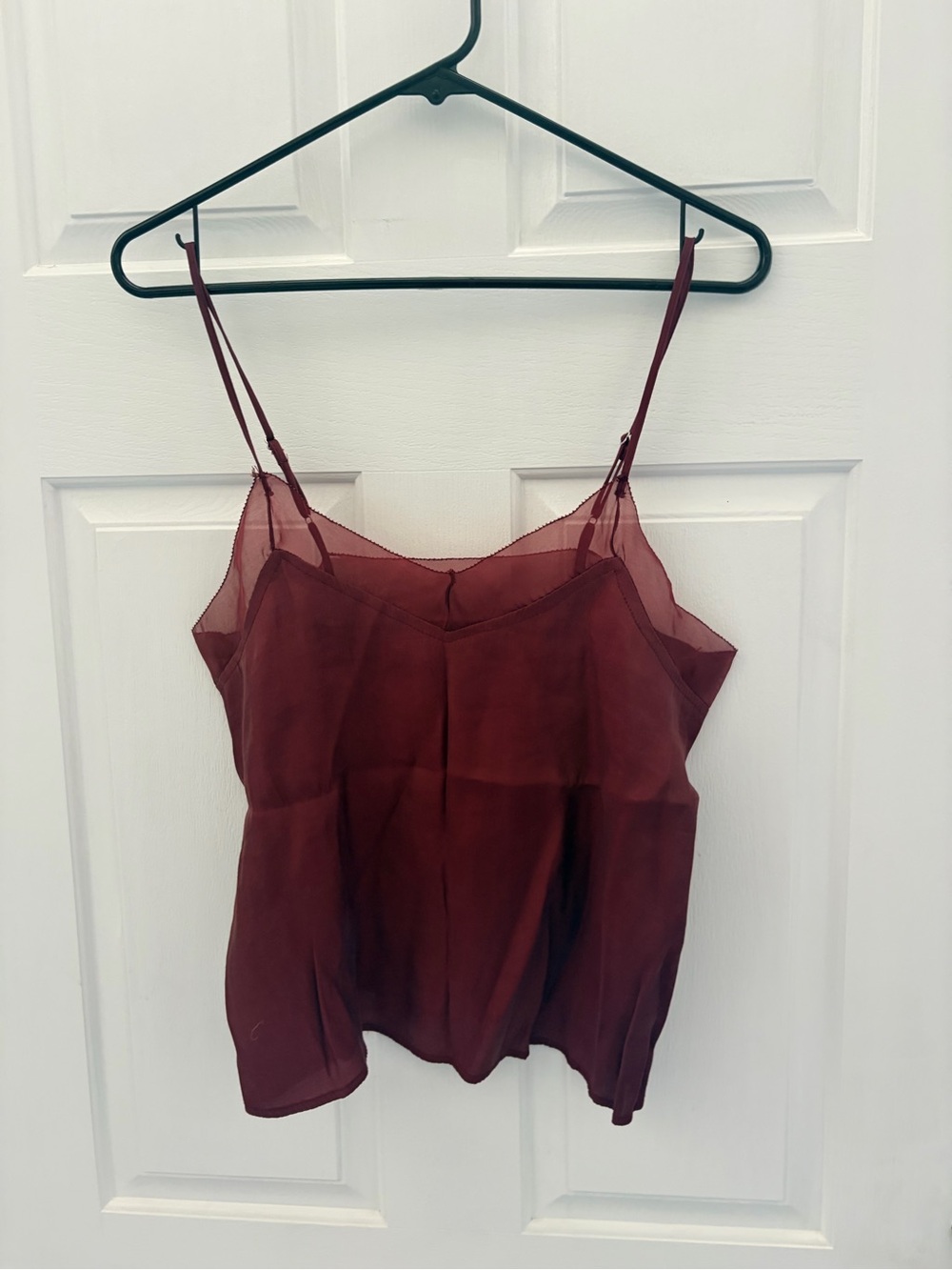 Forever 21 Sheer Burgundy Camisole Tank Top